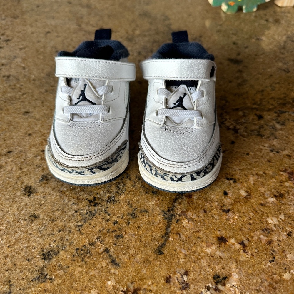 Jordan Kids White and Black Sneakers